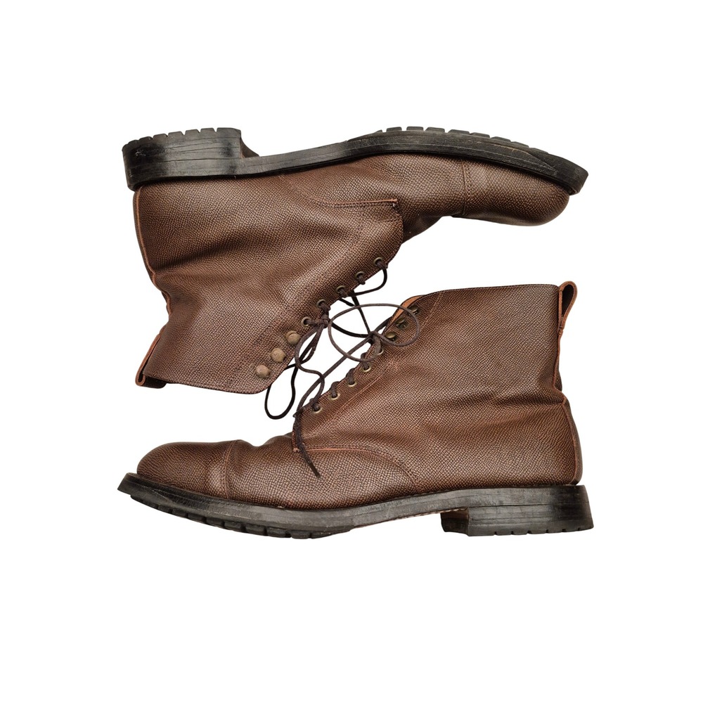 Allen Edmonds Andover Mens Pebble Grain Leather Cap Toe Lace Up Boots Brown 12 A